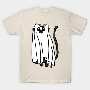 Boo Sheet Halloween Cat T-Shirt